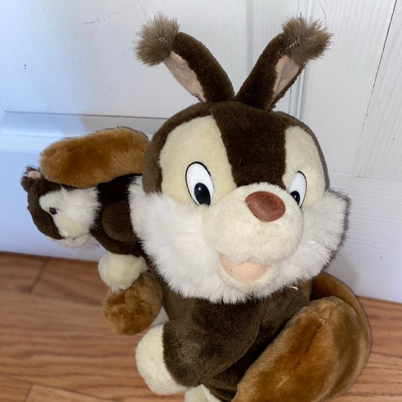 Squirrel Chipmunk Plush Stuffed Animal Baby Pine Cone Vintage TonyToy 12" - Picture 3 of 9